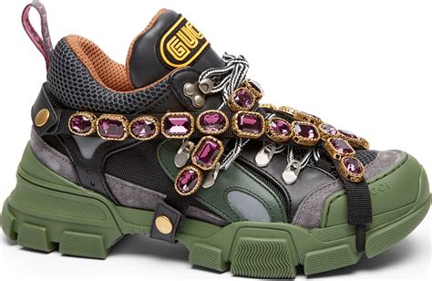 green gucci sneakers with jewels|gucci flashtrek sneakers piccolo.